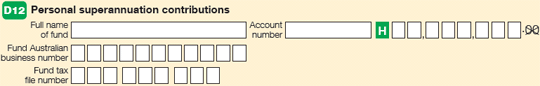 Question D12 image from tax return for individuals (supplementary section) form