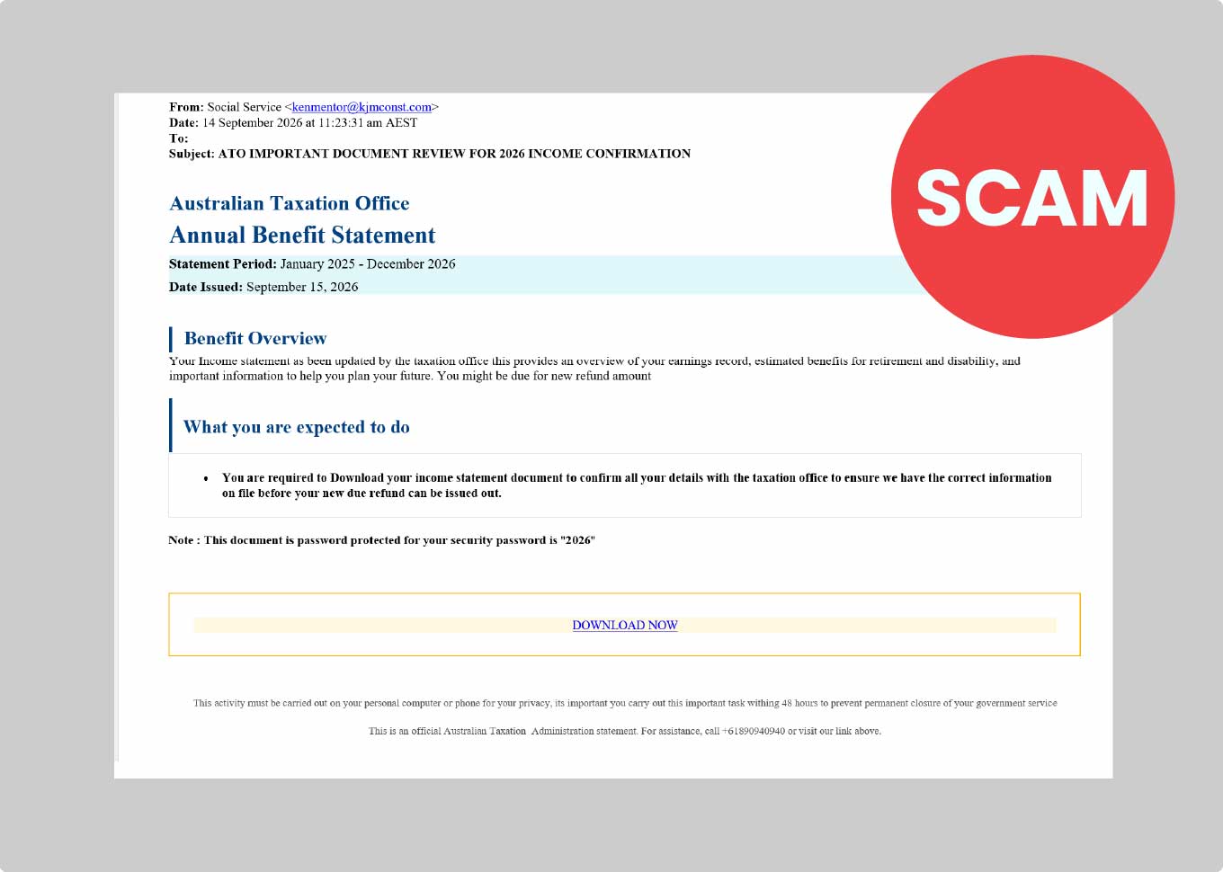 Scam alert imagery