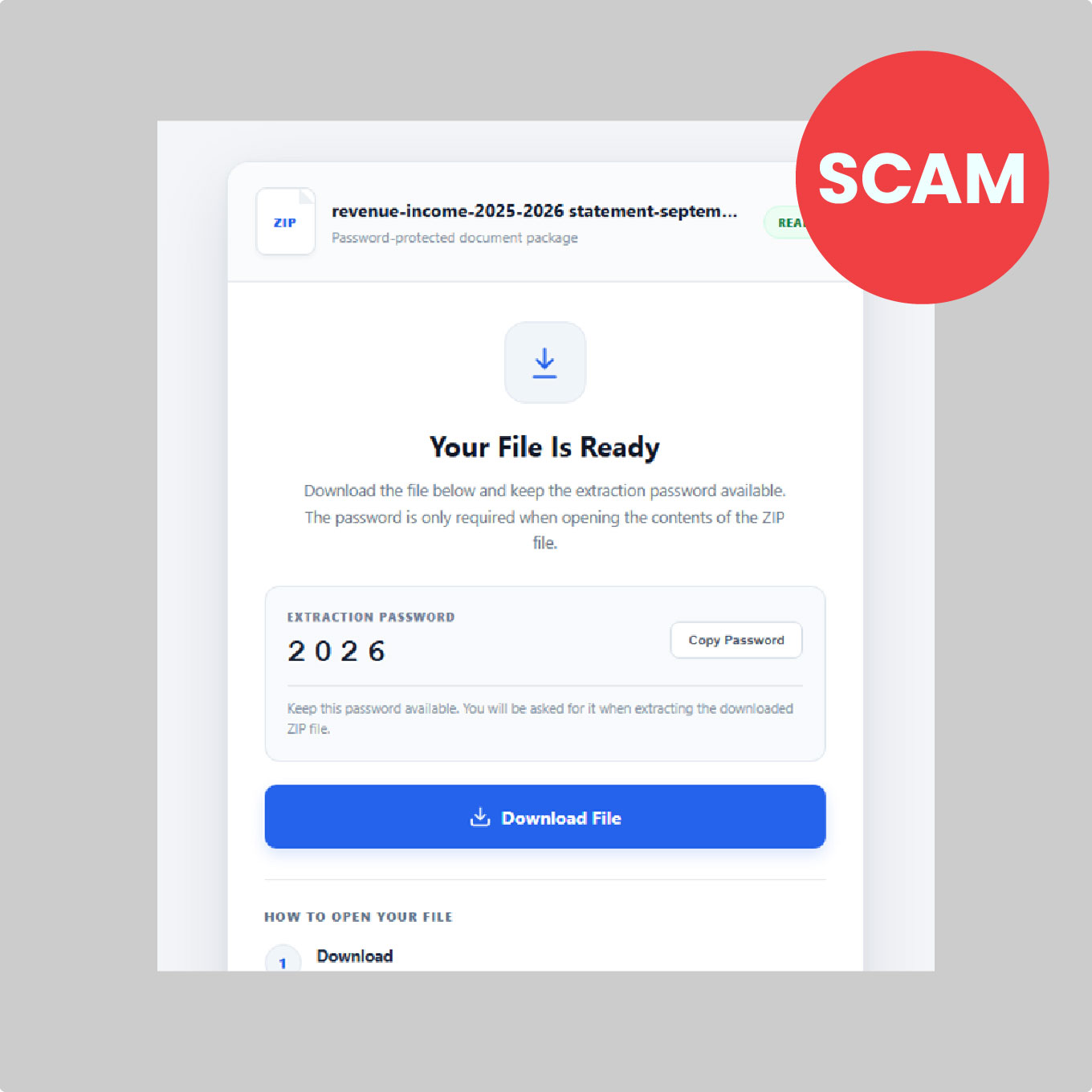 Scam alert imagery