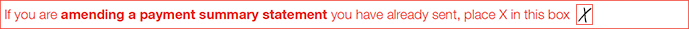 Amending a payment summary statement box