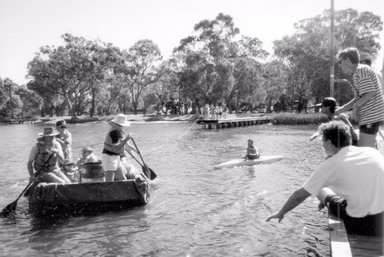 Western Australian tax officers take part in a Managing in the Nineties team-building exercise.