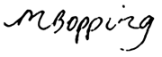 Signature of Melinda Bopping
