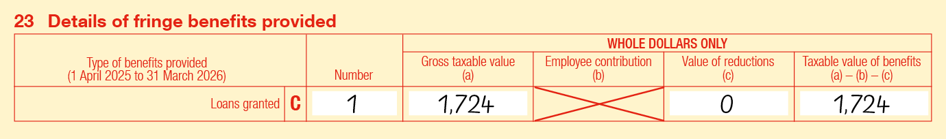 Completed label 23C using the information in example 8.