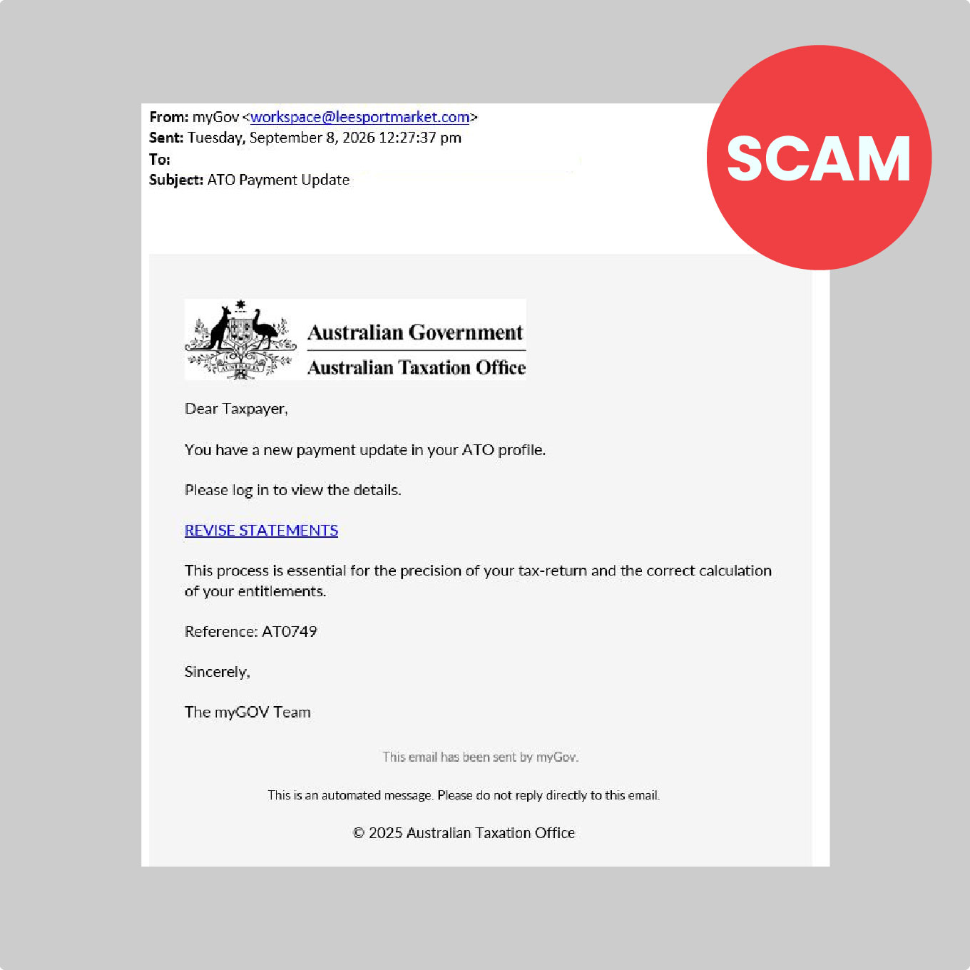 Scam alert imagery