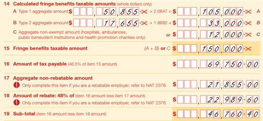 Example of figures at items 14 to 19