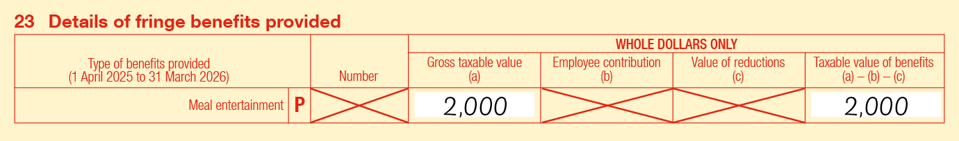Completed label 23P using the information in example 18.