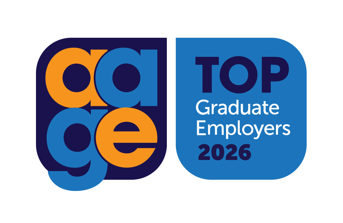 A badge with text that displays 'AAGE' and 'Top Graduate Employers 2026'.