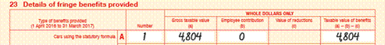 Example 10: Taxable value of car fringe benefits using the statutory formula - no pre-existing commitment 