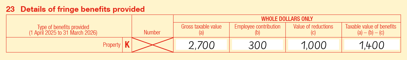 Completed label 23K using the information in example 14.