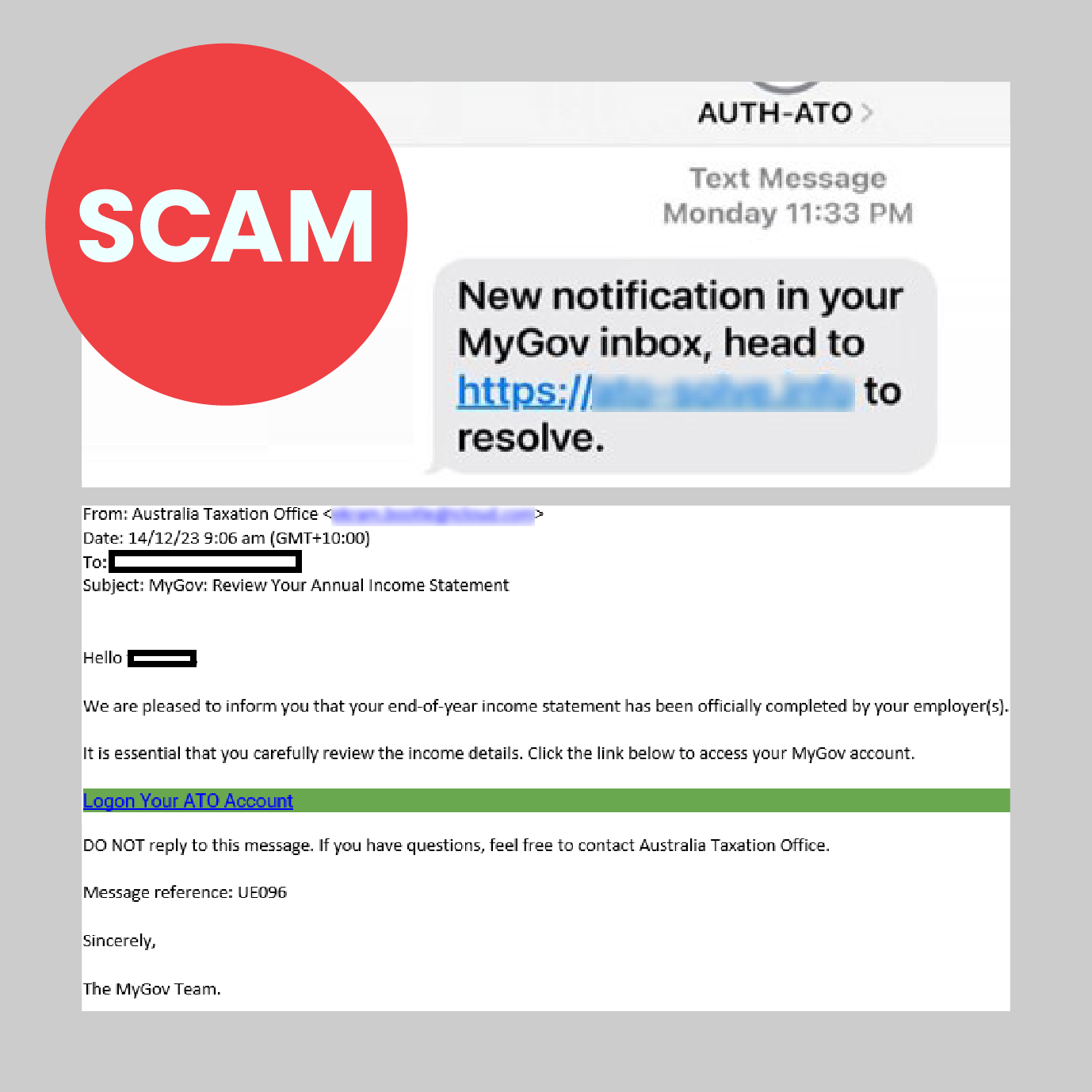 Scam alert for MyGov.