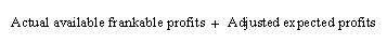 Actual available frankable profits + Adjusted expected profits
