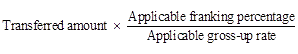 Formula for the franking debit