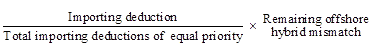 Formula working out the amount of the imported hybrid mismatch