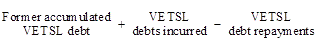 Accumulated VETSL debt formula