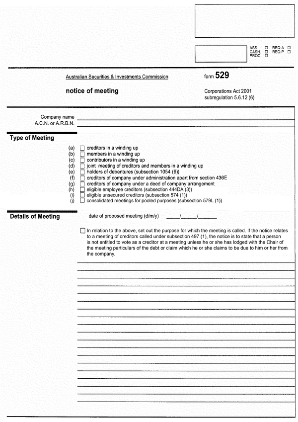 Notice of meeting 1