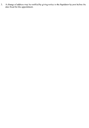 Form 539: Notice to contributories of appointment to settle list of contributories (cont)