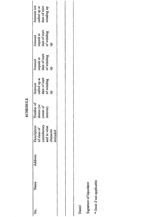 Form 544: Notice to contributory of final settlement of list or supplementary list of contributories and of inclusion in list (cont)