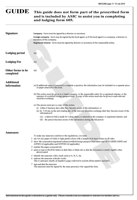 Form 605 Guide