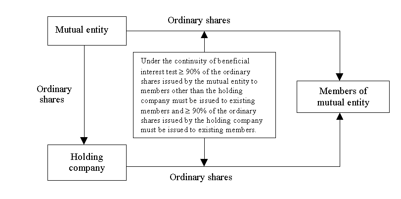 Diagram illustrating the combined direct and holding company method of demutualisation