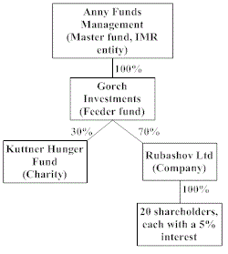 Ownership diagram for Anny Funds Management, Gorch Investments, Kuttner Hunger Fund and Rubashov Ltd