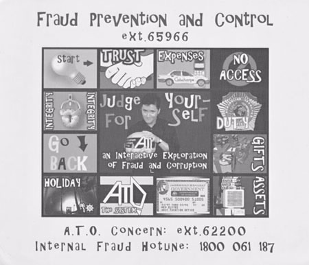 Internal fraud prevention and control messages were reinforced by a mouse pad.