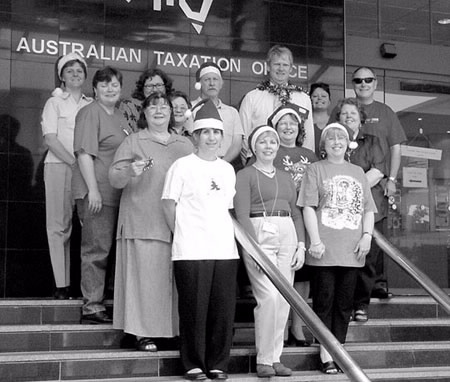 The first performance of the ACT ATO choir in December 2001, bringing together staff from across Canberra.