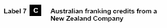label 7 C Australian franking credits from a New Zealand company
