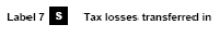 label 7 S Tax losses transferred in