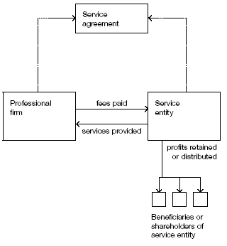 A typical service entity arrangement