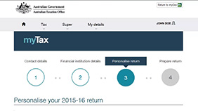 How to personalise your return in myTax 2016